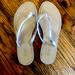 J. Crew Shoes | J . Crew Capri Leather Silver Size 6 Flip Flop Thong | Color: Silver | Size: 6