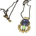 J. Crew Jewelry | J Crew Aged Brass Purple Green Necklace | Color: Green/Purple | Size: Os