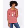 3/4-Arm-Shirt CLASSIC BASICS "Shirt", Damen, Gr. 44, rosa (flamingo), 100% Baumwolle, gemustert, mehrfarbig, bedruckt, Rundhals, 3/4-Ärmel, Shirts