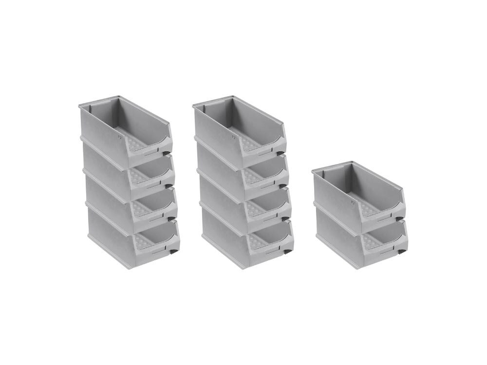 PROREGAL 10x Graue Sichtlagerbox 4.0 | HxBxT 15x20x35cm | 7,2 Liter | Sichtlagerbehälter, Sichtlagerkasten, Sichtlagerkastensortiment Image