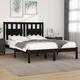 vidaXL Bed Frame Black Solid Wood Pine 120x190 cm Small Double