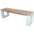 Banc New Orleans - blanc - 140 cm Blanc - Brun - Wood4you