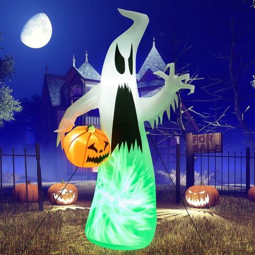 172 cm aufblasbarer Halloween-Geist mit Kürbis, aufblasbare Geist und Kürbis-Requisite mit