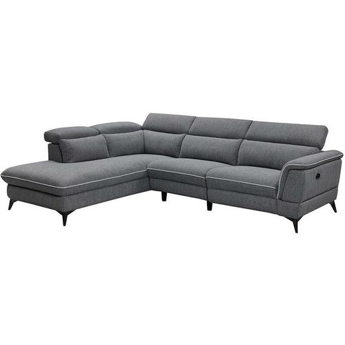 Relaxsofa Ecksofa elektrisch – Ecke Links – Stoff – Grau – copoli – Grau