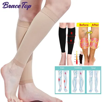 BraceTop-Bas de compression médicale manches de mollet soutien des jambes instituts 15-20mmhg