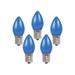 Holiday Bright Lights BU25C7-OBLA Christmas C7 Light Bulbs, Blue, 1"