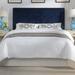 Copper Grove Roseau Navy Blue Velvet Queen Upholstered Headboard