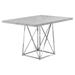 Dining Table, 48" Rectangular, Small, Kitchen, Dining Room, Metal, Laminate, Chrome, Contemporary, Modern - Grey