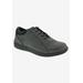 Extra Wide Width Women's Tulip Oxford Flat by Drew in Black Foil Leather (Size 11 WW)