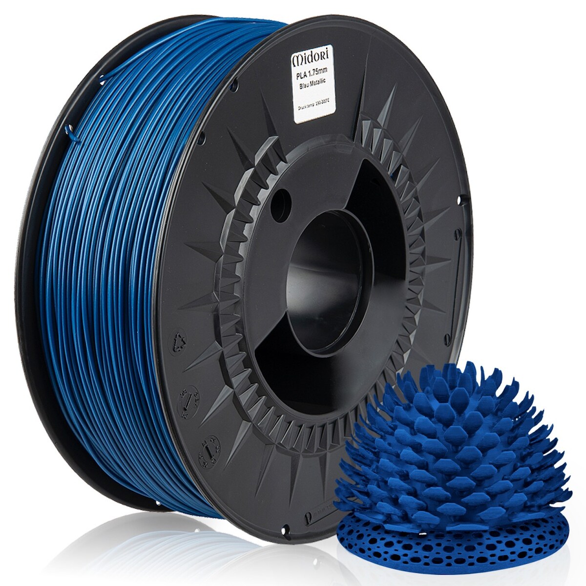 20 x MIDORI® 3D Drucker 1,75mm PLA Filament 1kg Spule Rolle Premium Blau Metallic Image