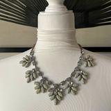 J. Crew Jewelry | 3/ $30 J Crew Gray Crystal Leaves Statement Necklace | Color: Gray | Size: Os