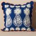 Anthropologie Accents | Anthropologie Embroidered Palmer Pillow - Blue | Color: Blue/White | Size: Os