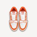 Louis Vuitton Shoes | Louis Vuitton Monogram Denim Lv Trainer Sneakers | Color: Orange | Size: 9.5