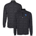 Men's Cutter & Buck Black Kentucky Wildcats Big Tall Traverse Camo Print Stretch Quarter-Zip Pullover Top