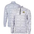 Men's Cutter & Buck Charcoal North Carolina A&T Aggies Big Tall Traverse Camo Print Stretch Quarter-Zip Pullover Top