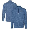 Men's Cutter & Buck Navy Penn State Nittany Lions Big Tall Traverse Camo Print Stretch Quarter-Zip Pullover Top