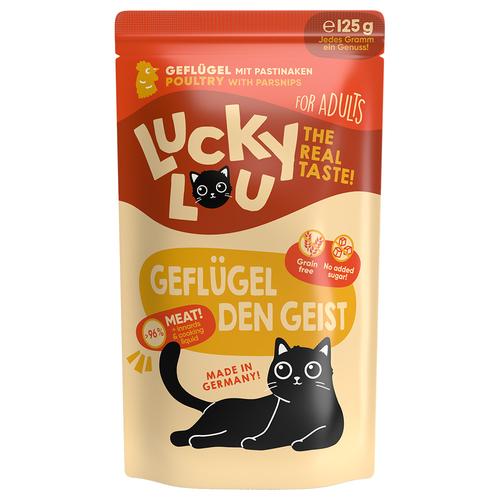 16x 125g Lucky Lou Adult Geflügel Katzenfutter nass