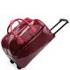 Craze London New Ladies Travel Holdall Bags Hand Luggage Womens Faux Leather Cabin Luggage Bag Design Weekend Wheeled Trolley Bags (Shine Red)