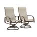 Winston Seagrove II Ultra High Back Patio Swivel Rocker Dining Chairs Sling in Brown | 43.5 H x 25 W x 29.5 D in | Wayfair SEA-2PC-D-M