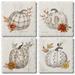 CounterArt Chinoiserie Fall Pumpkins 4 Pack Assorted Image Absorbent Stone Tumbled Tile Coaster Stoneware in Brown/Orange | Wayfair 05-03029