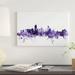 East Urban Home 'Miami, Florida Skyline' by Michael Tompsett Graphic Art Print on Wrapped Canvas Canvas/Metal in Black/Blue/Pink | Wayfair