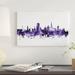 East Urban Home Rostock, Germany Skyline by Michael Tompsett - Wrapped Canvas Gallery Wall Print Canvas, in Black/Blue/Pink | Wayfair