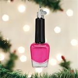 Old World Christmas Nail Polish Hanging Figurine Ornament Glass in Black/Pink | 3.75 H x 1.25 W x 1.25 D in | Wayfair 729343323422