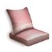 East Urban Home 2 - Piece Outdoor Seat/Back Cushion 25" W x 25" D Polyester in Pink | 5 H x 25 W x 25 D in | Wayfair