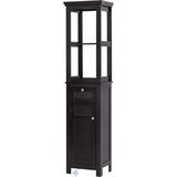 Winston Porter Bathroom Freestanding Storage Cabinet w/ Two Tier Open Shelves | 65.12 H x 15.75 W x 11.81 D in | Wayfair