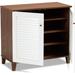 Winston Porter 12 Pair Shoe Storage Cabinet Manufactured Wood in Brown/White | 27.99 H x 29.53 W x 14.49 D in | Wayfair