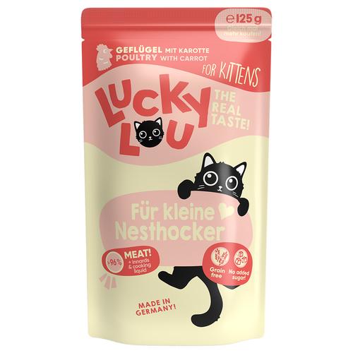 16x 125g Lucky Lou Lifestage Kitten Geflügel Katzenfutter nass