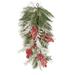 Vickerman 676523 - 30" Frosted TearDrop Red/Green Decor 41T (G213007) Christmas Teardrops