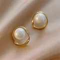 Boucles d'oreilles en perle de Zircon pour femmes irrégulières bijoux mode ajouré perle