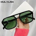Oulylan-Lunettes de soleil carrées vertes pour hommes et femmes lunettes de soleil à la mode