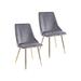 Porthos Home Pella Dining Chairs Set of 2, Velvet, Gold Chrome Legs