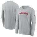 Men's Nike Gray Arizona Cardinals Sideline Infograph Lock Up Performance Long Sleeve T-Shirt