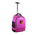 MOJO Pink Baltimore Orioles 19'' Personalized Premium Wheeled Backpack