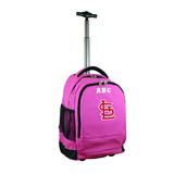 MOJO Pink St. Louis Cardinals 19'' Personalized Premium Wheeled Backpack