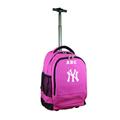 MOJO Pink New York Yankees 19'' Personalized Premium Wheeled Backpack