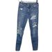 American Eagle Outfitters Jeans | American Eagle Women’s Hi Rise Distressed Jegging Jeans Size 4 Short | Color: Blue | Size: 4