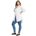 Plus Size Women's Poplin La Vie Max Tunic by June+Vie in White (Size 22/24)