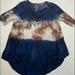 American Eagle Outfitters Tops | American Eagle Blouse Womens Medium Blue Brown Short Sleeve | Color: Blue/Brown | Size: M