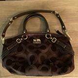 Coach Bags | Coach Madison Dotted Op Art Sophia Bag 15935 Convertible Shoulder Handbag Purse | Color: Brown | Size: 9.5x10.6