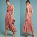 Anthropologie Dresses | Anthropologie Ranna Gill Alexandra Embroidered Red Floral Wrap Maxi Dress Small | Color: Pink/Red | Size: S