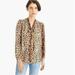 J. Crew Tops | Jcrew Tie-Neck Button-Up Shirt In Leopard Print, Size M | Color: Black/Tan | Size: M