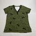 Disney Shirts & Tops | Disney Girl's Xl 15-17 Olive Green Mickey Print Henley Top Back Keyhole | Color: Black/Green | Size: Xlg