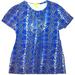 Michael Kors Tops | Nearly New Michael Kors Beautiful Python Print Mk Studded Short Sleeve T | Color: Black/Blue | Size: L