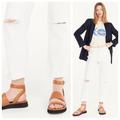 J. Crew Jeans | J Crew Slouchy Boyfriend Jean In White Distressed Busted Knee Petite Fit | Color: White | Size: Various