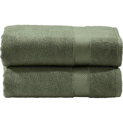 Badetuch DONE. "Deluxe", grün (khaki), B:70cm L:140cm, Zwirnfrottee, Obermaterial: 100% Baumwolle, Handtücher (Packung), 1-tlg., Uni Farben, Hotelqualität aus hochwertigem Zwirnfrottier Image