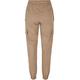 Stoffhose URBAN CLASSICS "Damen Ladies High Waist Cargo Comfort Jogging Pants" Gr. M, US-Größen, grau (softtaupe) Damen Hosen High-Waist-Hosen